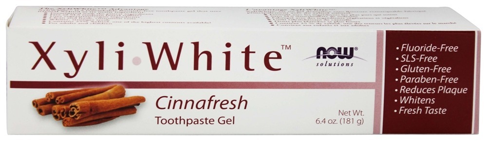 Gel dentífrico XyliWhite Cinnafresh sem flúor - 6.4 oz. NOW Foods