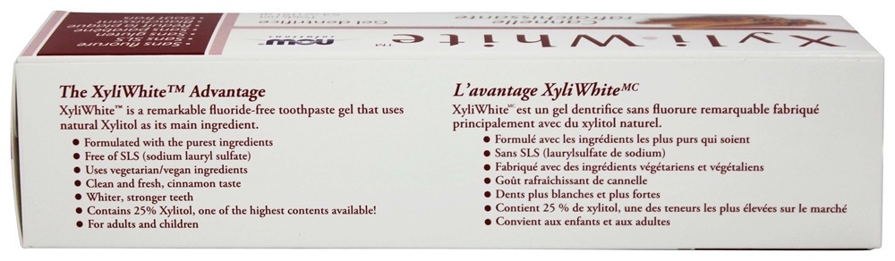 Gel dentífrico XyliWhite Cinnafresh sem flúor - 6.4 oz. NOW Foods - Imagem 3