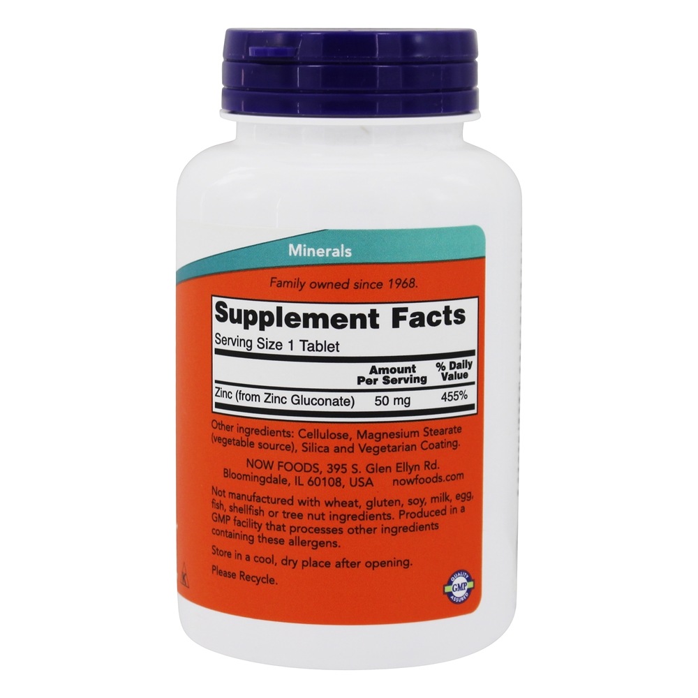 Zinco 50 mg. - 250 Tablets NOW Foods - Imagem 2