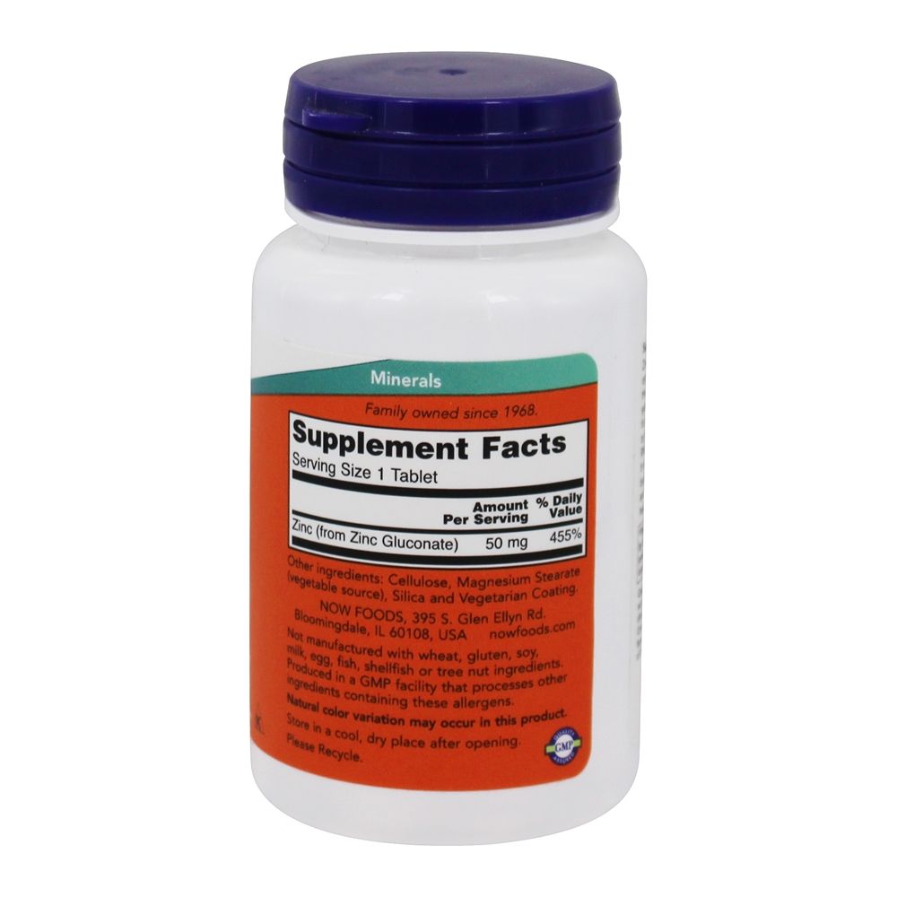Zinco 50 mg. - 100 Tablets NOW Foods - Imagem 2