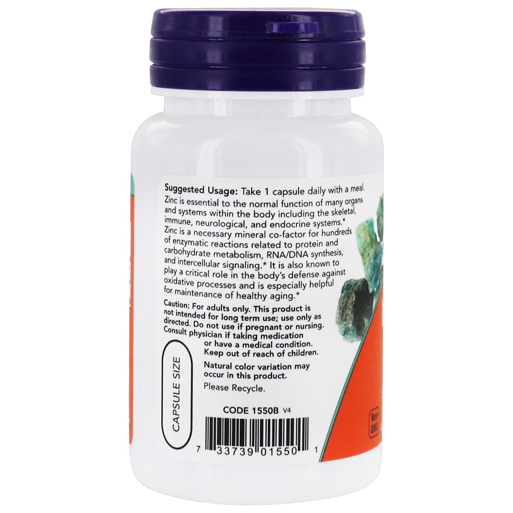 Picolinato de Zinco 50 mg. - 60 Cápsula (s) vegetal (s) NOW Foods - Imagem 3