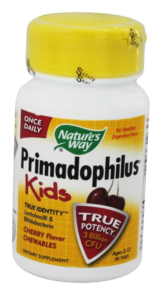 Primadophilus Kids Sabor Cereja - 30 comprimidos mastigáveis Nature's Way