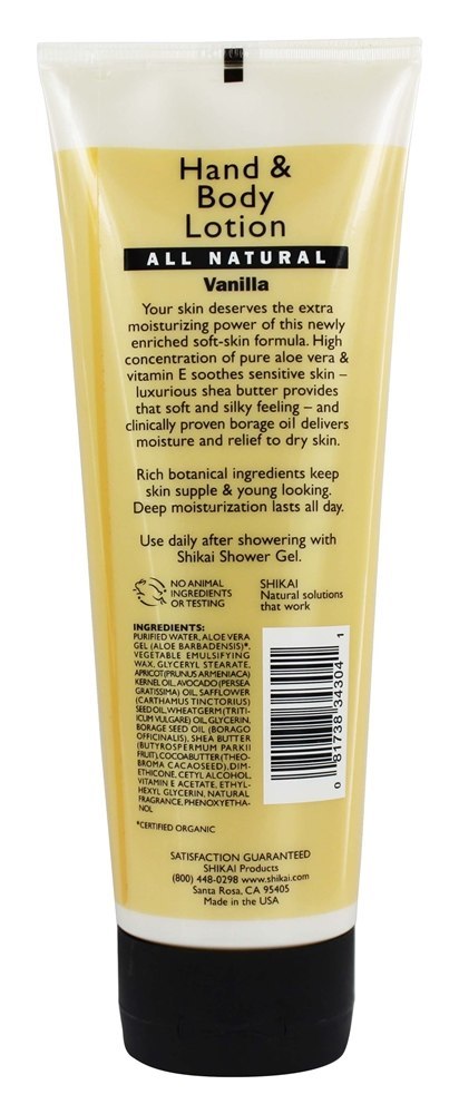 Loção para Mãos e Corpo Baunilha - 8 fl. oz. Shikai - Imagem 2