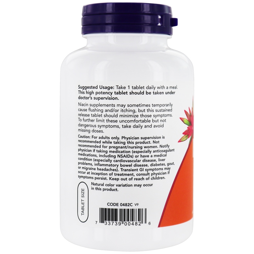 Saúde Nutricional da Niacina 500 mg . - 250 Tablets NOW Foods - Imagem 3