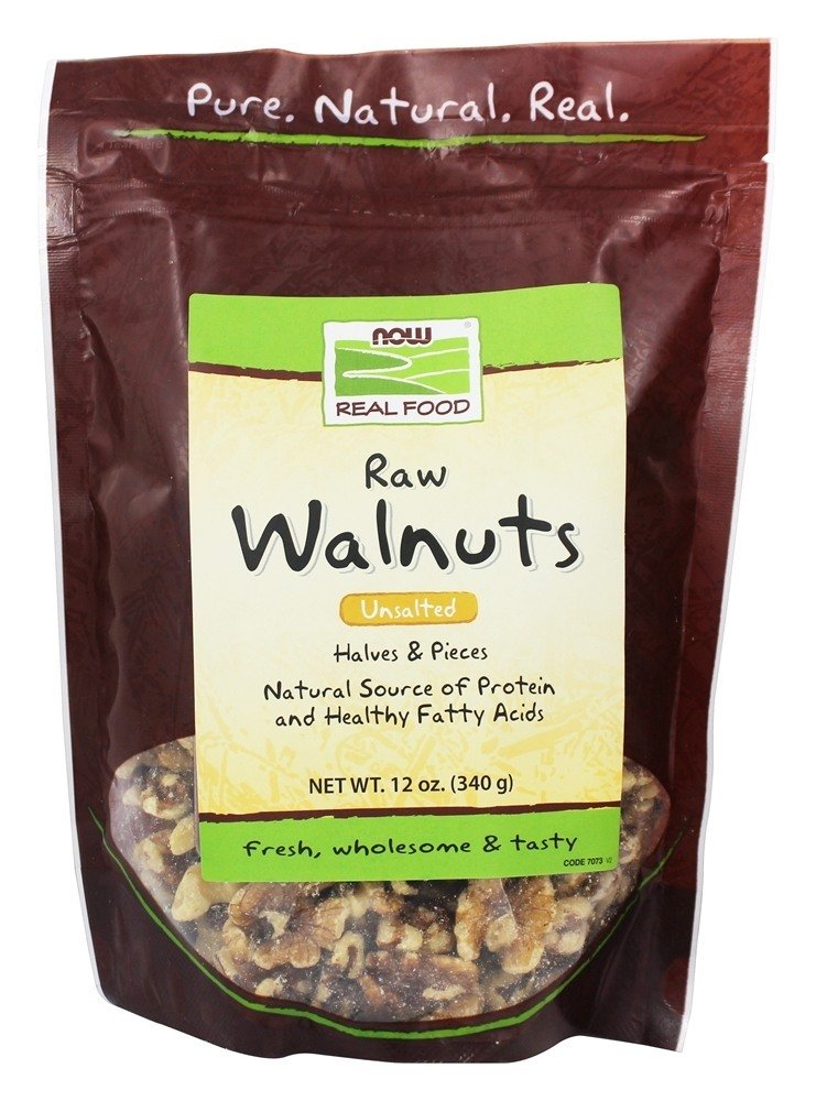Nozes, Metades e Peças, Raw - 12 oz. NOW Foods