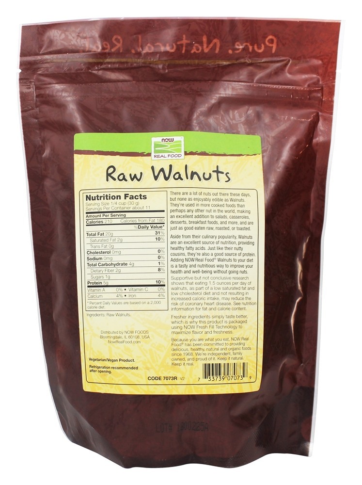 Nozes, Metades e Peças, Raw - 12 oz. NOW Foods - Imagem 2