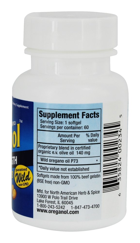 Super Força Oreganol Caps - 60 Softgels North American Herb & Spice - Imagem 2
