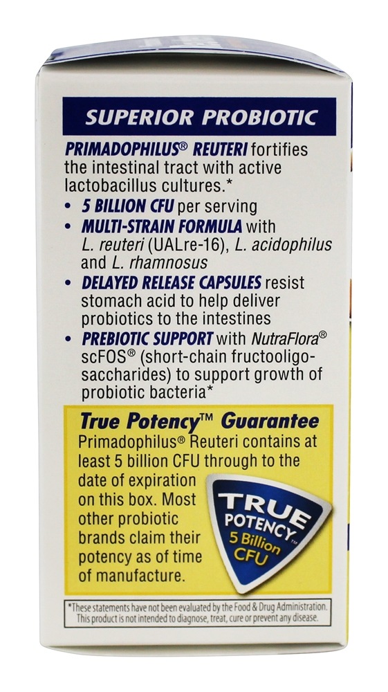 Atrasado Liberar Primadophilu Reuteri Superior Probiotic 5 Bilhões de UFC - Cápsulas vegetarianas 30 Nature's Way - Imagem 4