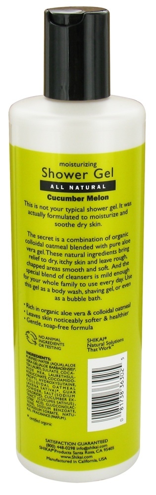 Hidratante Gel de Duche Pepino Melão - 12 fl. oz. Shikai - Imagem 2