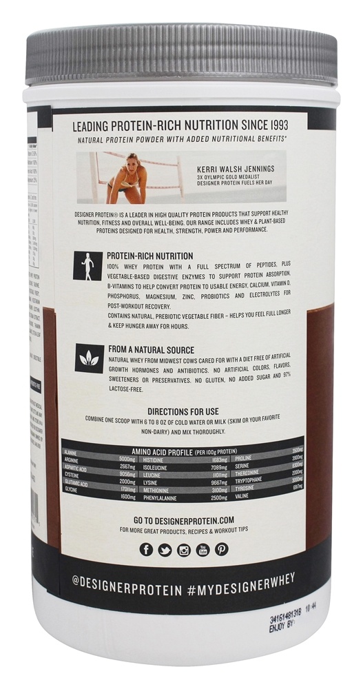Estilista Soro de leite coalhado Natural 100% Soro de leite coalhado Proteína Gourmet Chocolate - 2 lbs. Designer Protein - Imagem 3