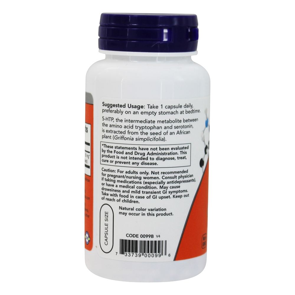 5-HTP Suporte para Neurotransmissores 50 mg. - 90 Cápsula (s) vegetal (s) NOW Foods - Imagem 3