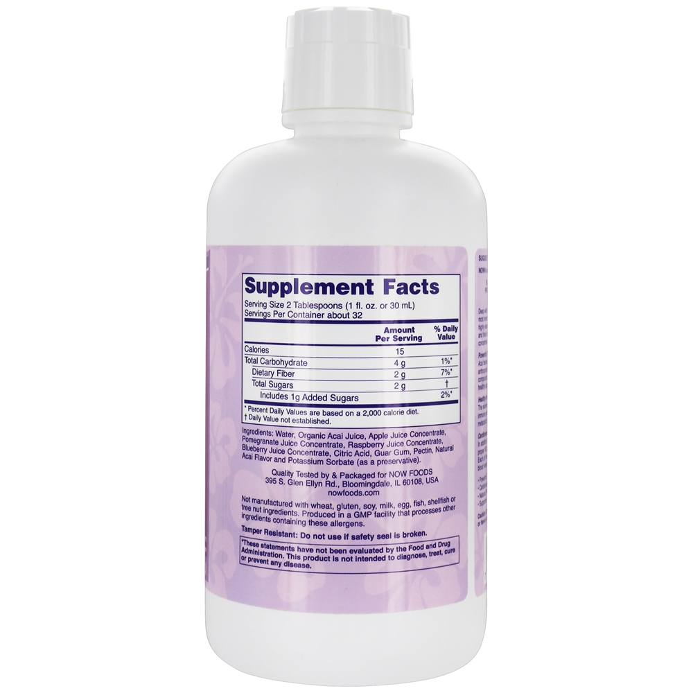 Suco de Açaí Super Fruit - 32 fl. oz. NOW Foods - Imagem 2