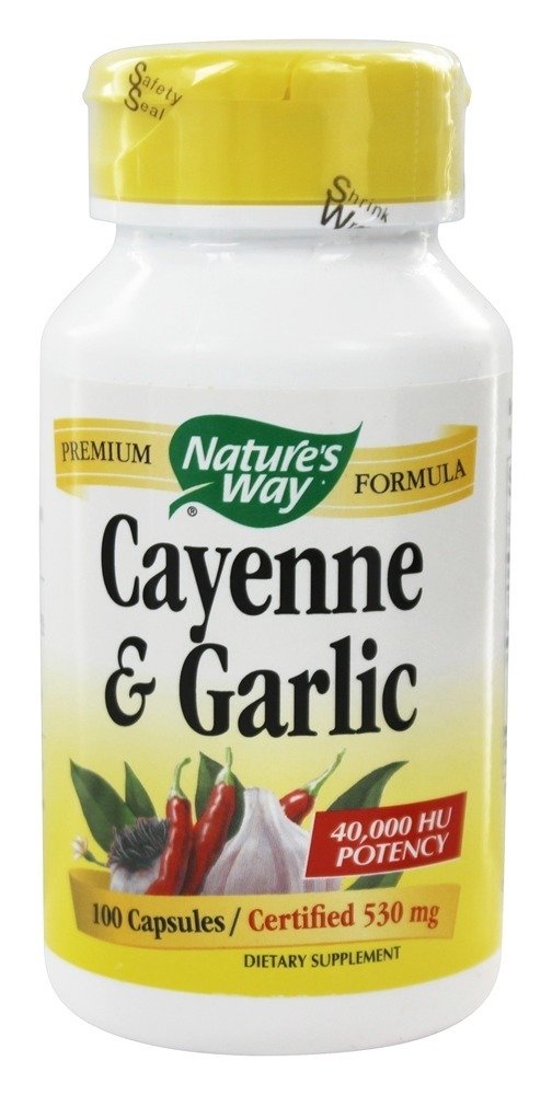 Pimenta de Caiena e alho 530 mg. - Cápsulas 100 Nature's Way