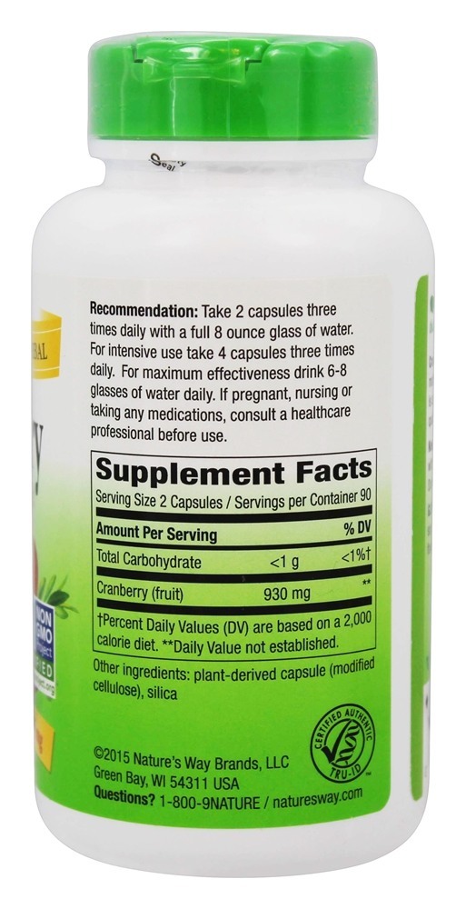 Cranberry 465 mg. - Cápsulas vegetarianas 180 Nature's Way - Imagem 2