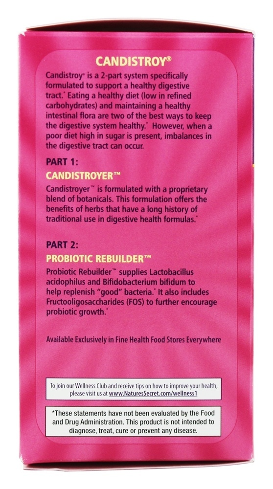 Candistroy Programa Candistroyer 60 Comprimidos & Probiotic Rebuilder 60 Comprimidos - 120 Tablet (s) Nature's Secret - Imagem 4