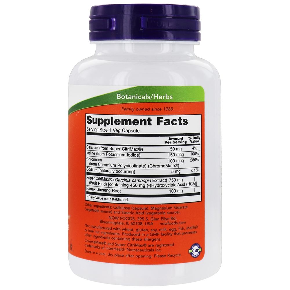 Fórmula de metabolismo saudável Super Citrimax - 90 Cápsula (s) vegetal (s) NOW Foods - Imagem 2