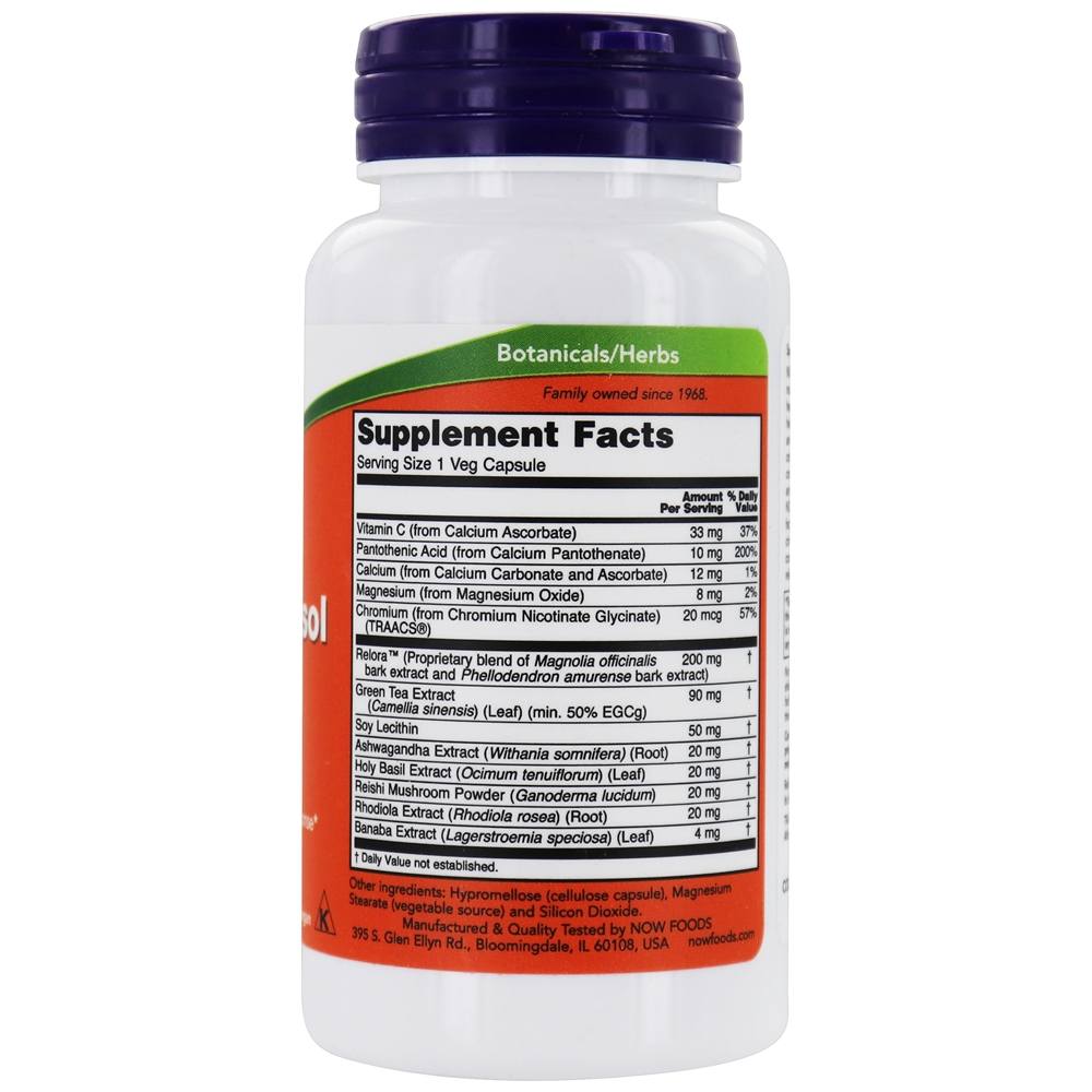 Suporte para Super Cortisol Adrenal - 90 Cápsula (s) vegetal (s) NOW Foods - Imagem 2
