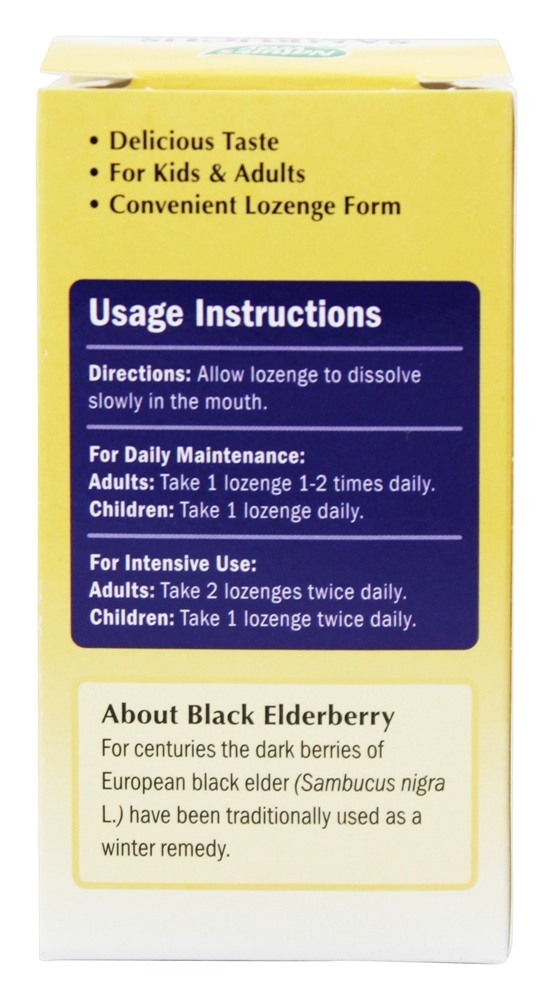 Sistema imunológico Sambucus Bio-Certified Elderberry, Echinacea, zinco, própolis e pastilhas de vitamina C - 30 Pastilhas Nature's Way - Imagem 3