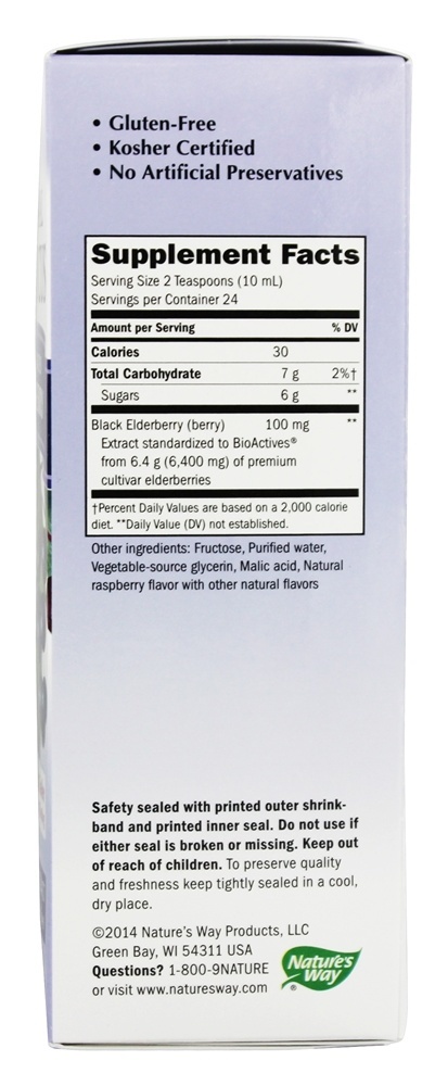 Xarope de sabugueiro preto genuíno Sambucus - 8 fl. oz. Nature's Way - Imagem 2