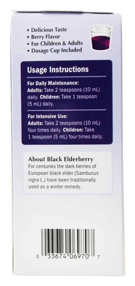 Xarope de sabugueiro preto genuíno Sambucus - 4 fl. oz. Nature's Way - Imagem 3