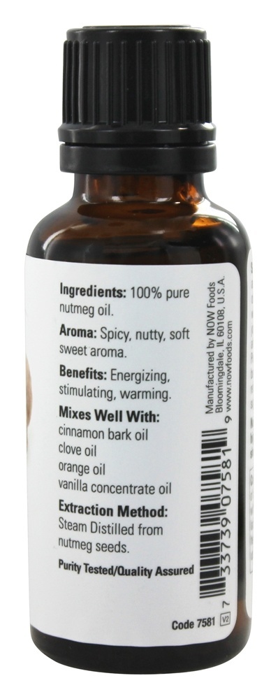 100 % Pure Óleo essencial Noz-moscada - 1 fl. oz. NOW Foods - Imagem 2