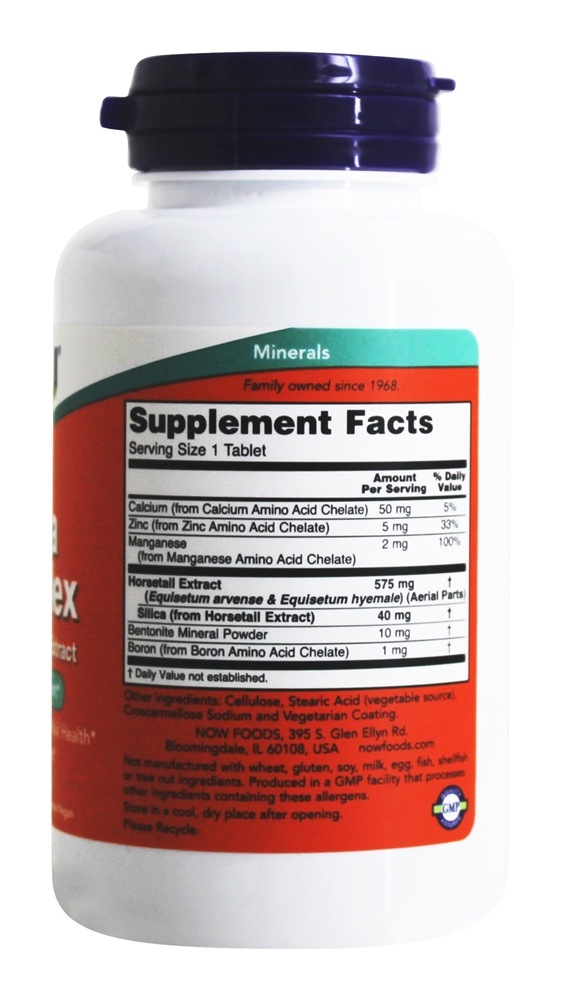 Complexo de Sílica Vegetariano 500 mg. - 90 Tablets NOW Foods - Imagem 2