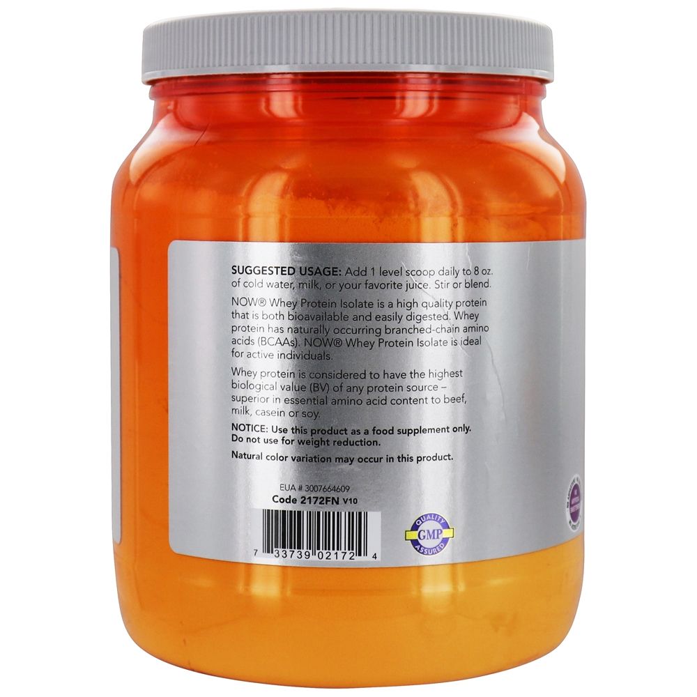 AGORA Sports Whey Protein Isolate Powder Sem sabor - 1.2 lbs. NOW Foods - Imagem 4