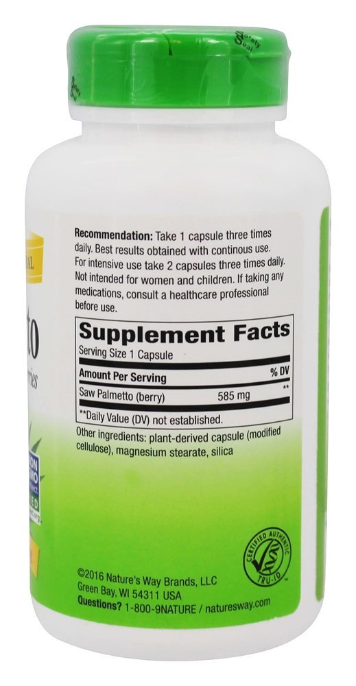 Frutos de Saw Palmetto 585 mg. - Cápsulas vegetarianas 180 Nature's Way - Imagem 2