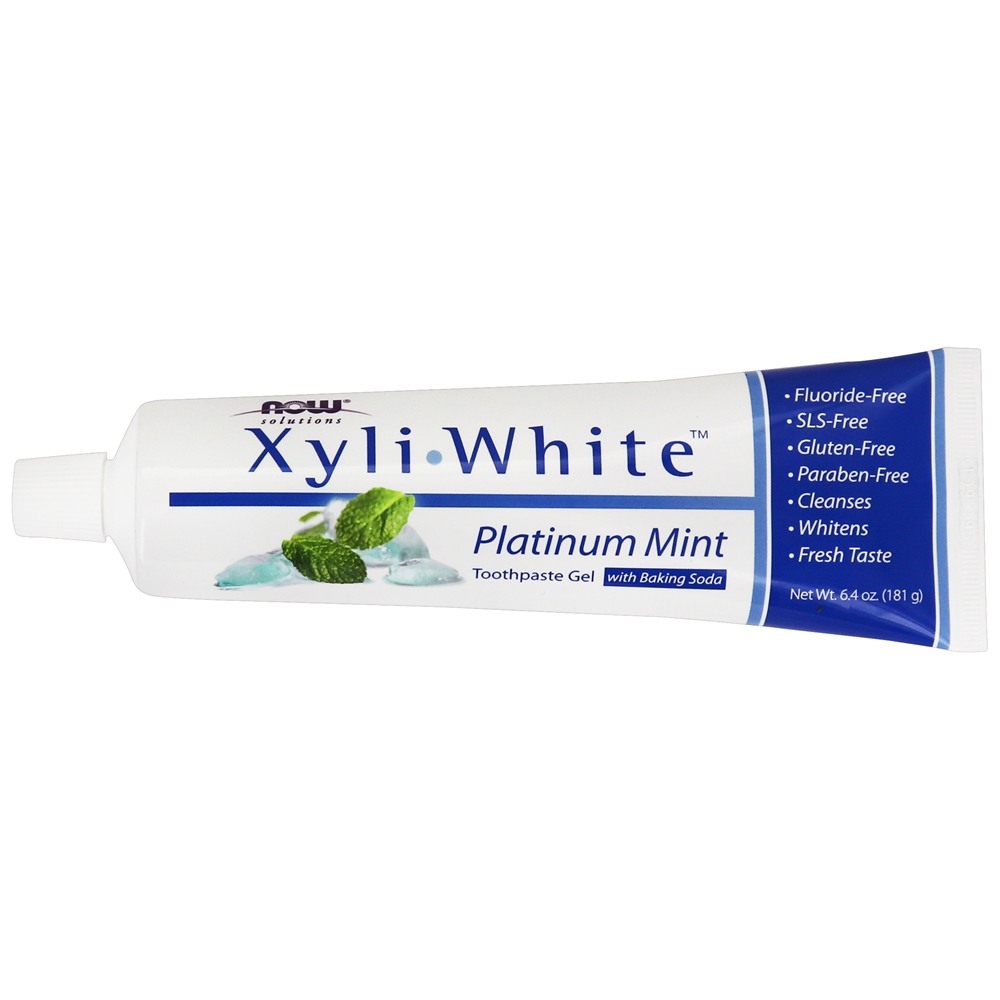 XyliWhite creme dental em gel com bicarbonato de sódio e hortelã - 6.4 oz. NOW Foods - Imagem 2