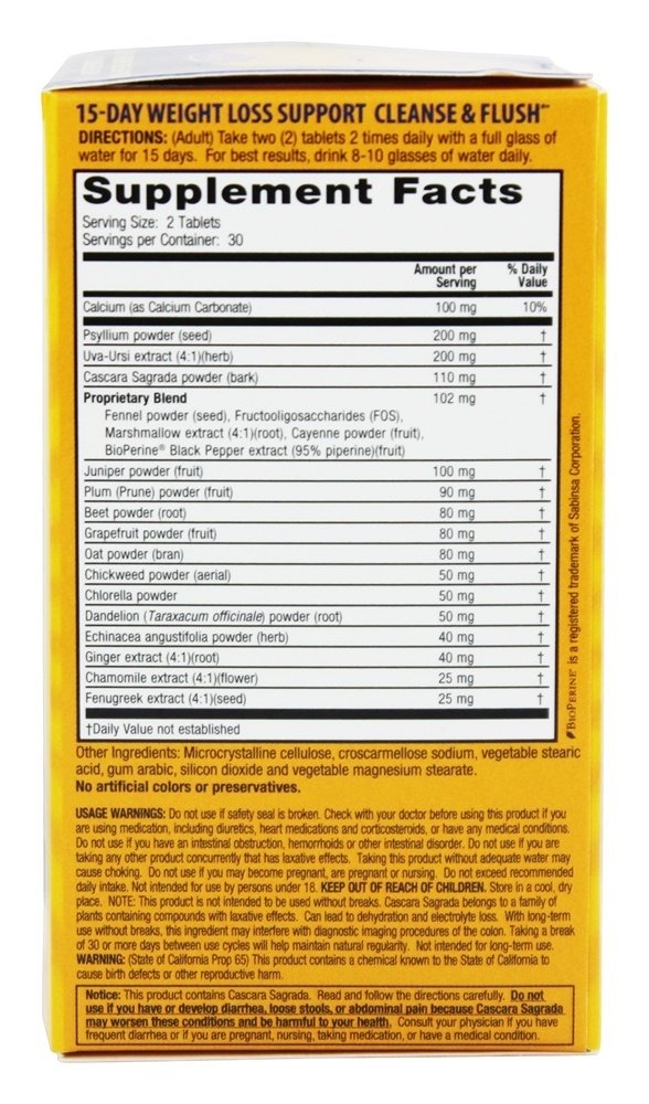Cleanse & Flush Perda de Peso em 15 Dias - 60 Tablets Nature's Secret - Imagem 2