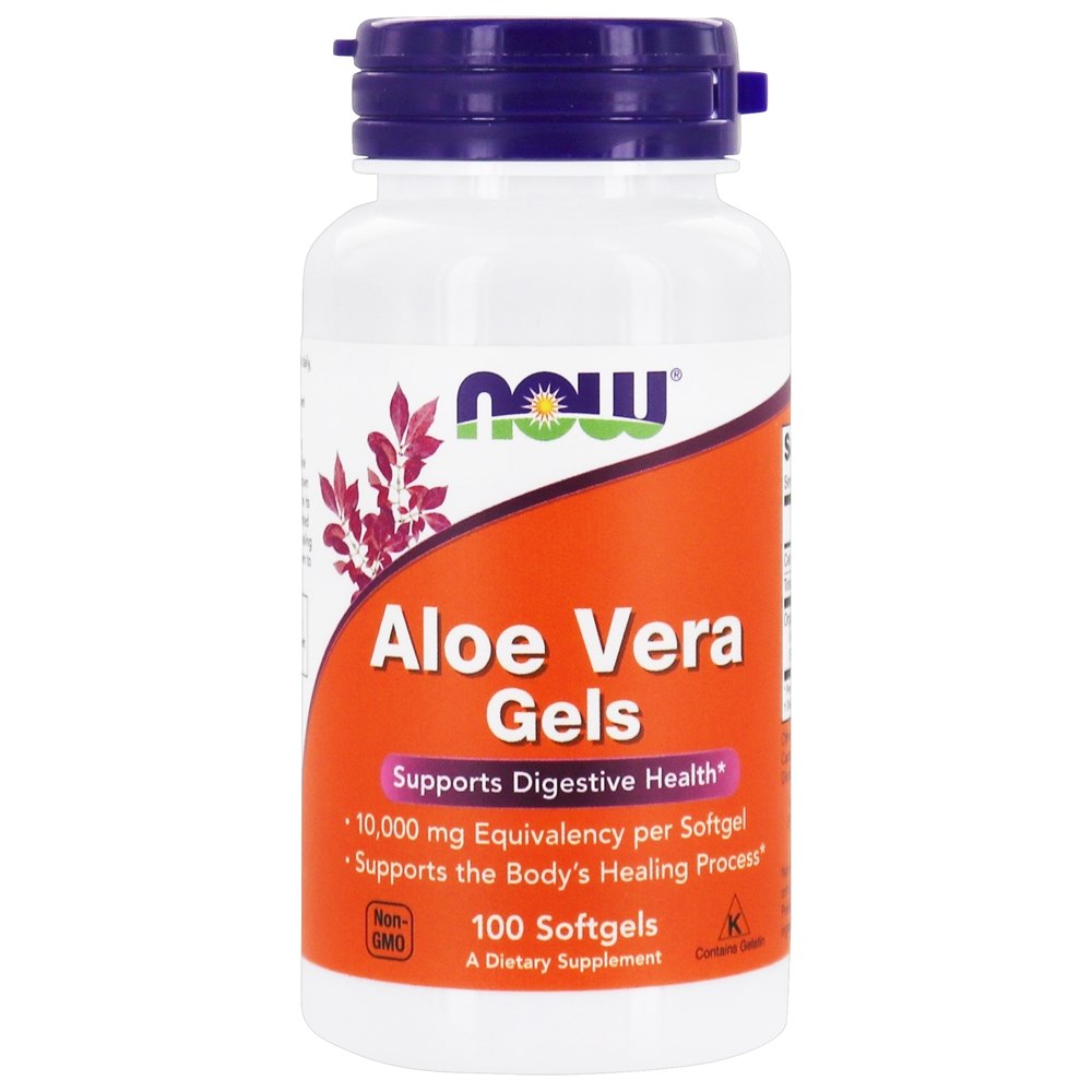Géis de Aloe Vera 10,000 mg Equivalência - 100 Softgels NOW Foods