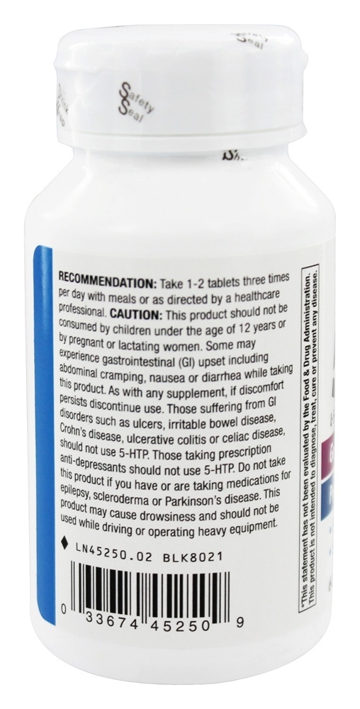5-HTP com precursor natural de extrato de feijão Griffonia B6 e vitamina C para serotonina 50 mg . - 60 Comprimidos com Nature's Way entérico Nature's Way - Imagem 3