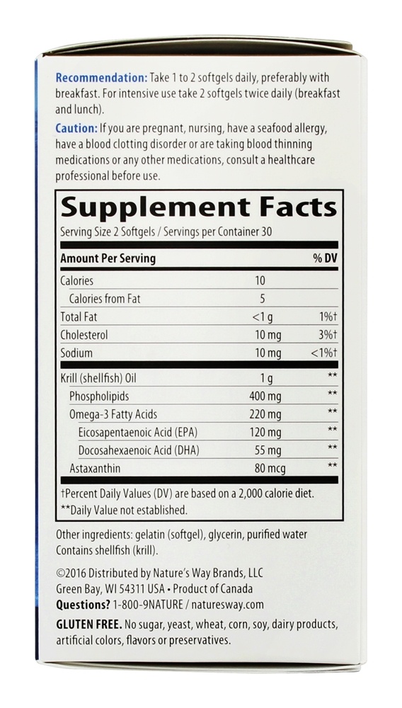 Óleo de Krill 500 mg. - 60 Softgels Nature's Way - Imagem 2
