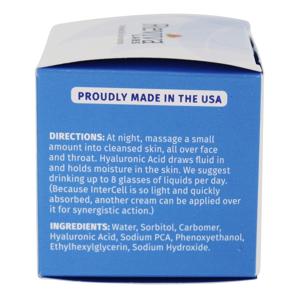Gel de noite hidratante de ácido hialurônico Intercell para rosto - 1.5 oz. Reviva Labs - Imagem 2