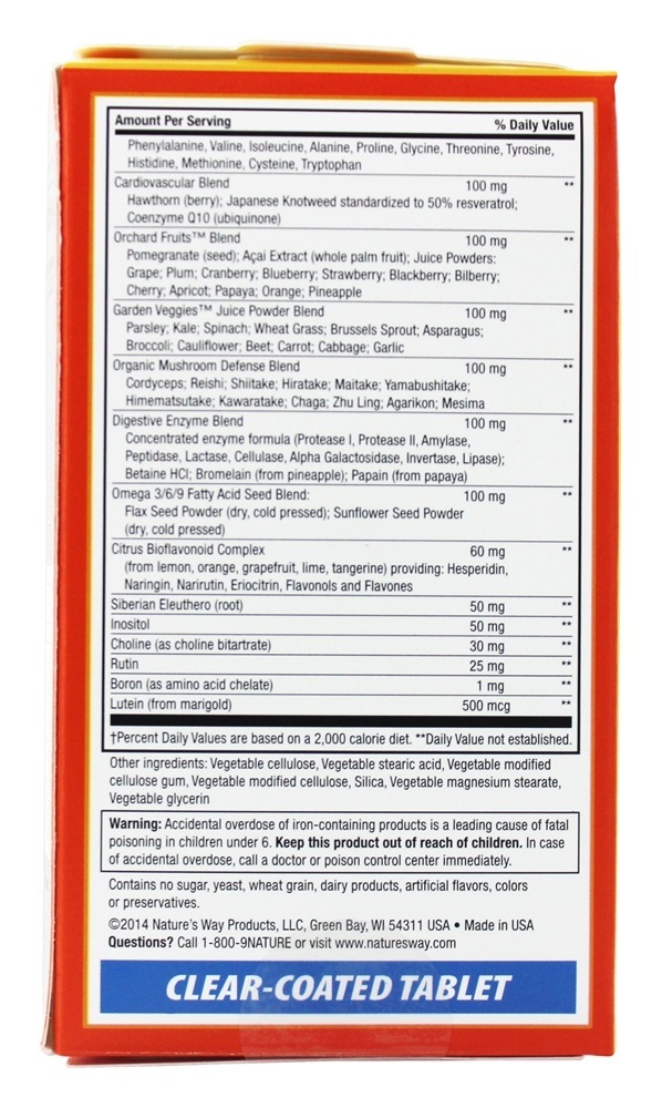 Alimentador de alimento inteiro vivo Multi-Vitamina - 90 Tablets Nature's Way - Imagem 3