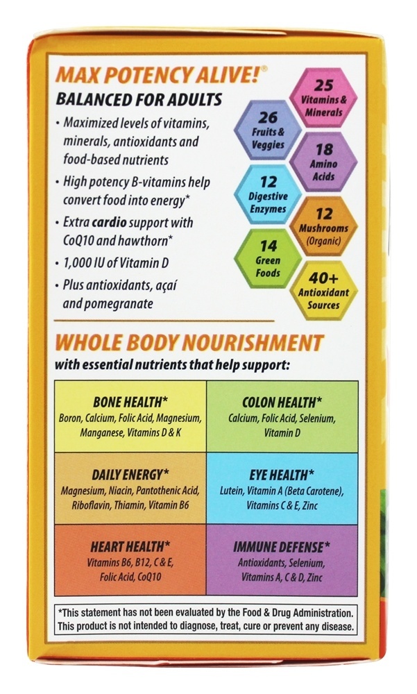 Alimentador de alimento inteiro vivo Multi-Vitamina - 90 Tablets Nature's Way - Imagem 4