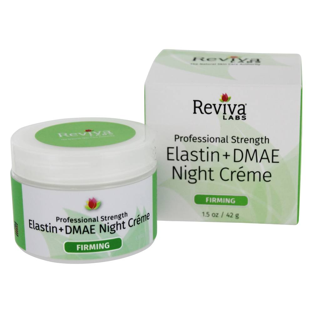 Força Profissional Elastina + DMAE Creme Noturno Firmador para Rosto - 1.5 oz. Reviva Labs