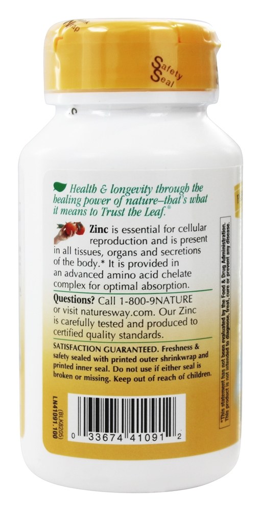 Quelato de Zinco 30 mg. - Cápsulas 100 Nature's Way - Imagem 3