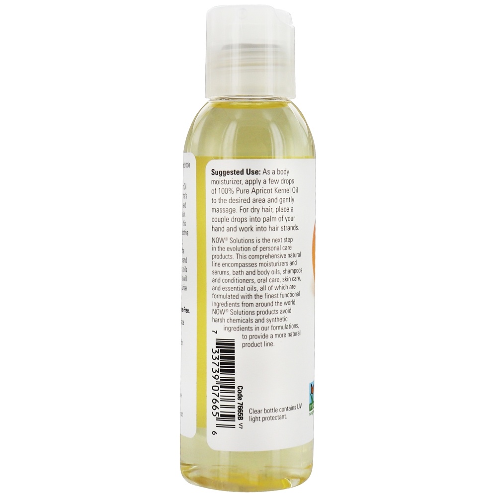 NOW Solutions 100 % Pure Óleo Hidratante de Damasco - 4 fl. oz. NOW Foods - Imagem 3