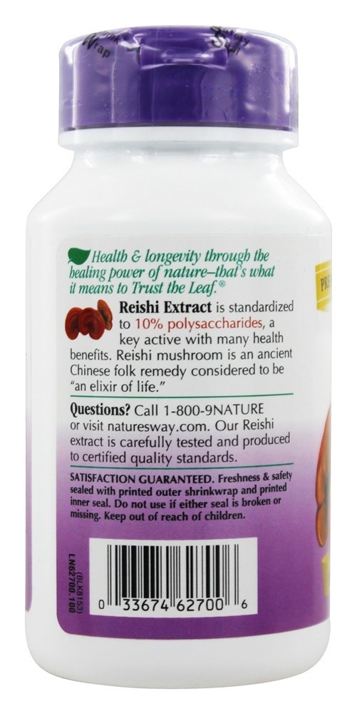 Reishi padronizado 376 mg. - Cápsulas 100 Nature's Way - Imagem 3