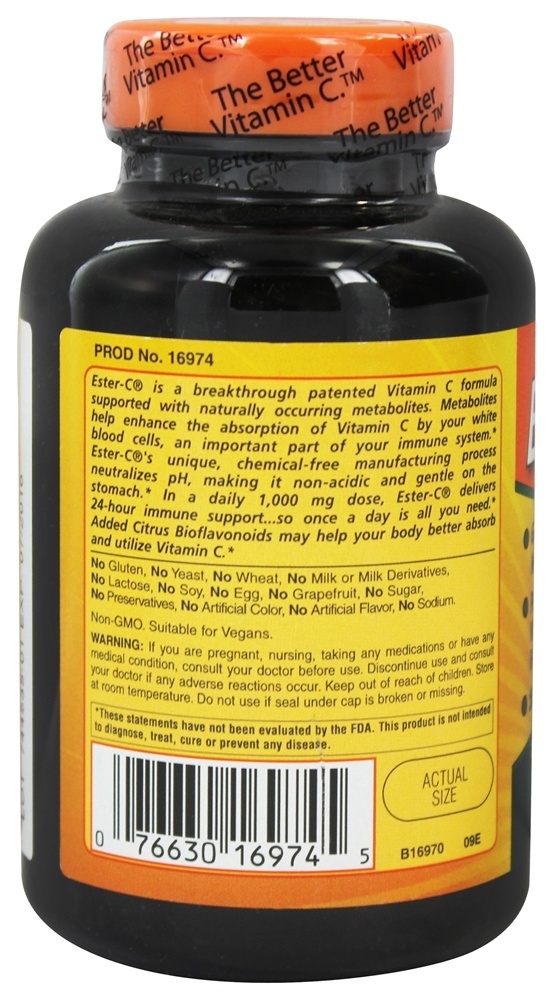 Éster C com Bioflavonóides Cítricos 500 mg. - 225 Comprimidos vegetarianos American Health - Imagem 3