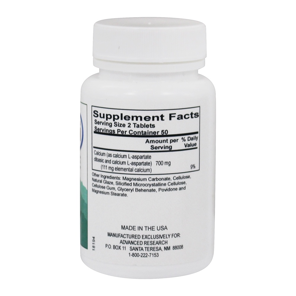 Aspartato de Cálcio 350 mg. - 100 Tablets Advanced Research - Imagem 2