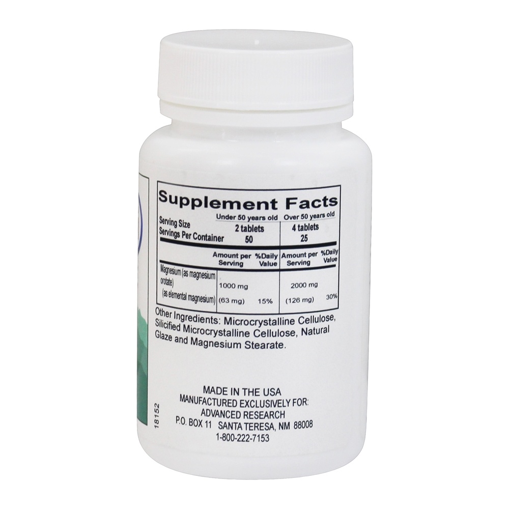 Orotato de Magnésio 500 mg. - 100 Tablets Advanced Research - Imagem 2