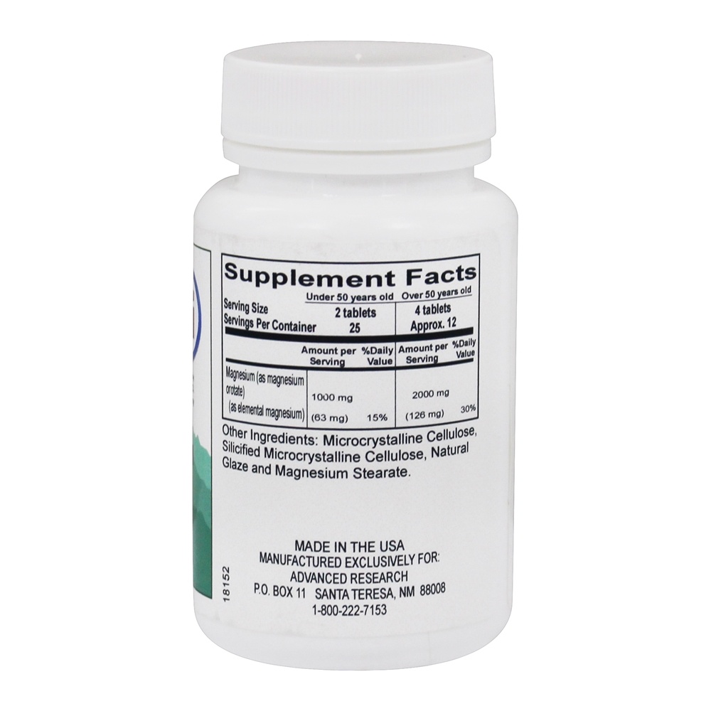 Orotato de Magnésio 500 mg. - 50 Tablets Advanced Research - Imagem 2