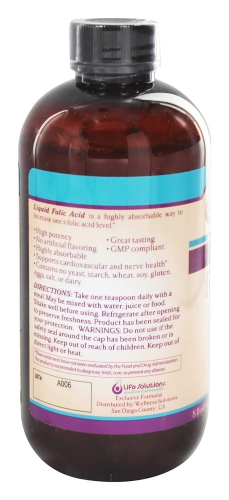 Ácido Fólico Líquido - 8 fl. oz. Life Solutions - Imagem 2