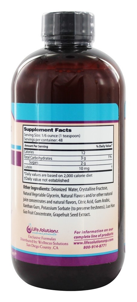 Luteína Liquida Para a Saúde Ocular - 8 fl. oz. Life Solutions - Imagem 2