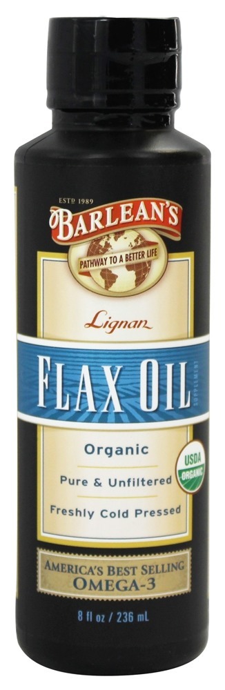 Maior óleo de linho de lignana 100 % Organic - 8 fl. oz. Barlean's