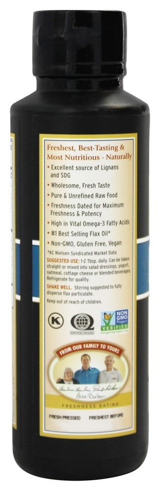 Maior óleo de linho de lignana 100 % Organic - 8 fl. oz. Barlean's - Imagem 3