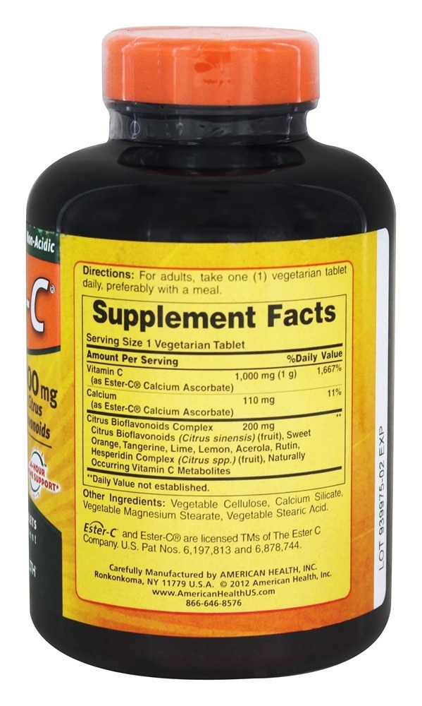 Éster C com Bioflavonóides Cítricos 1000 Mg. - 180 Comprimidos vegetarianos American Health - Imagem 2