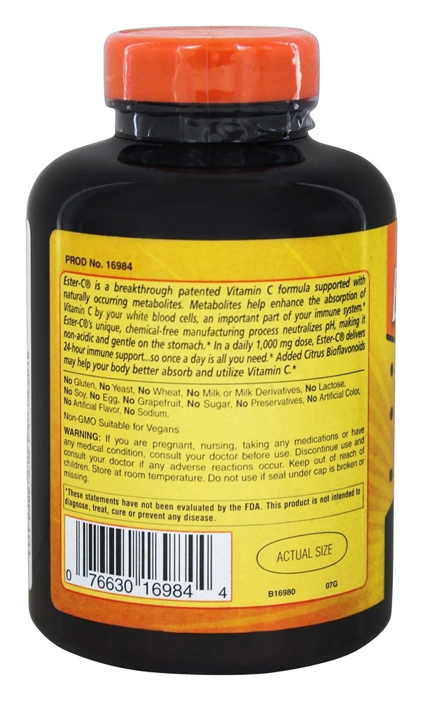 Éster C com Bioflavonóides Cítricos 1000 Mg. - 180 Comprimidos vegetarianos American Health - Imagem 3